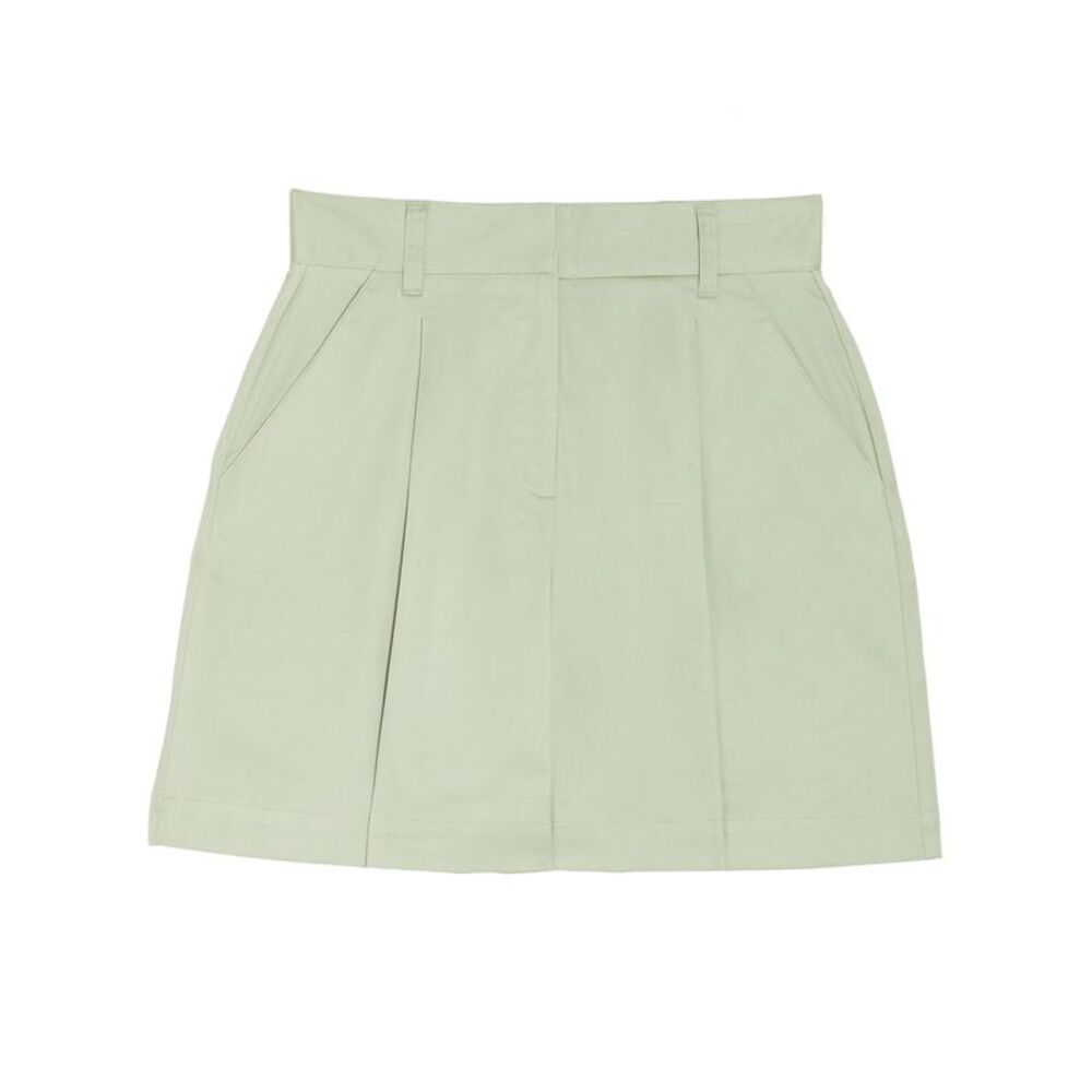 DANIELLE BERNSTEIN Womens Green Pleated Zippered Cropped Shorts 16